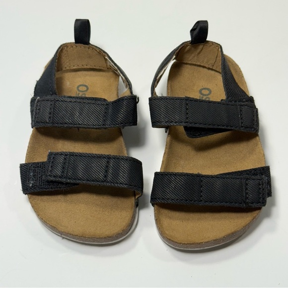 OshKosh B'gosh Black and Tan Kids Sandals - Picture 1 of 8